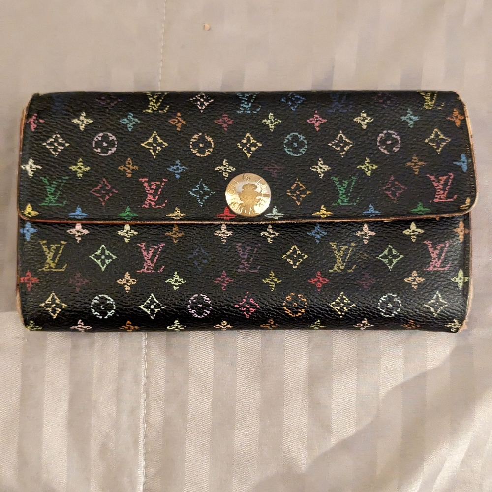 LV BLACK MULTICOLOR MURAKAMI SARAH WALLET